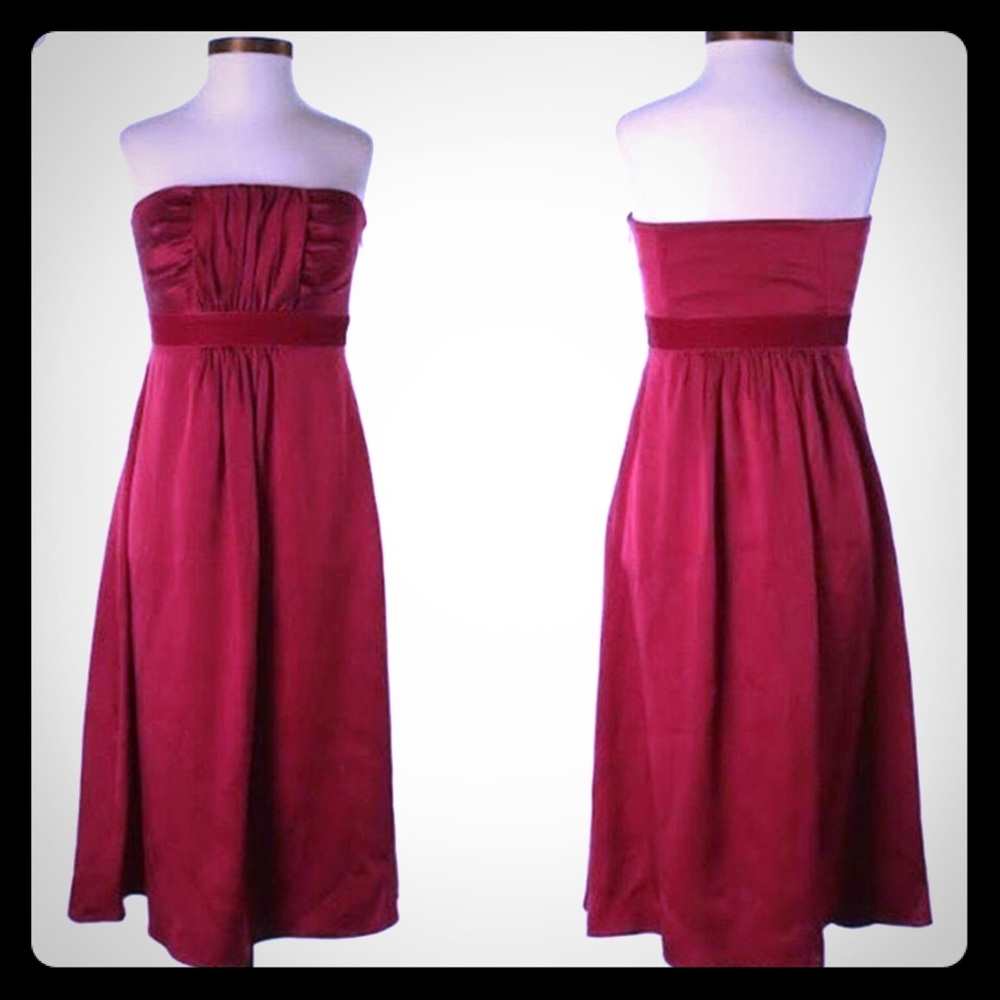 Banana Republic Strapless Silk and Velvet Dress